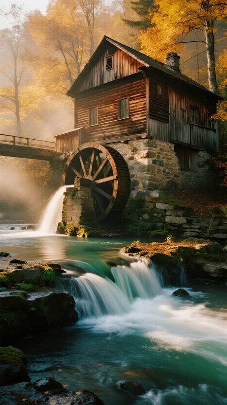 Free Rustic Waterwheel Cascades Image - Watermill, Rustic, Historic ...