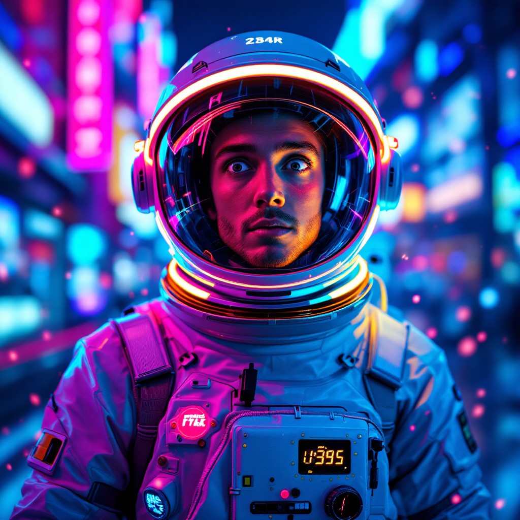 Space Explorer Color Free Neon Space Explorer Image - Astronaut, Cyberpunk, Neon | Download ...
