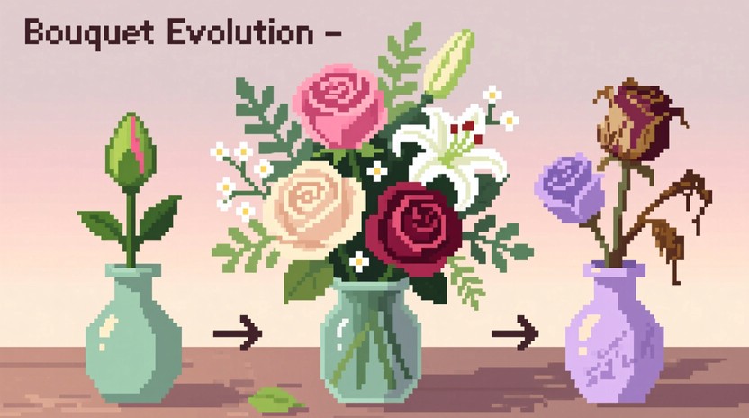 Free Pixelated Floral Evolution Image | Download at StockCake