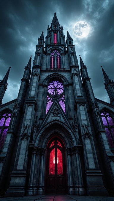 Free Gothic Moonlit Cathedral Image - Gothic, Cathedral, Spires ...