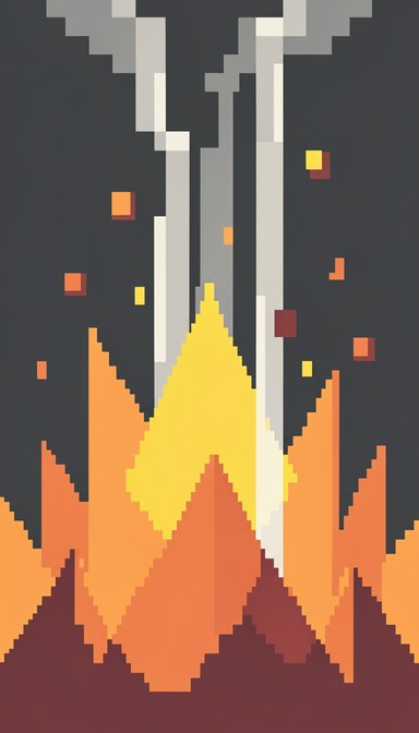 Free Rising Flame Waves Image - Fire, Flames, Pixel | Download at StockCake