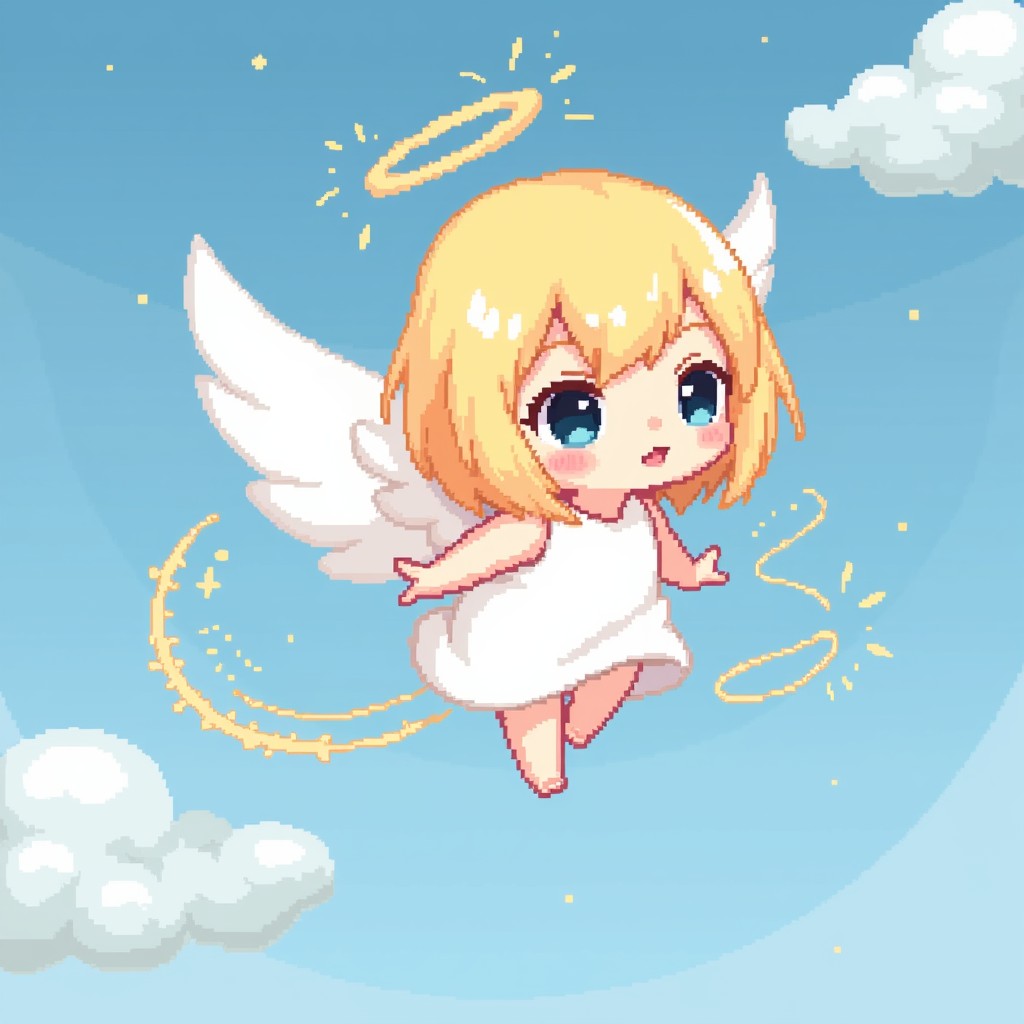 Free Celestial Pixel Angel Image - Angel, Pixel, Chibi | Download at ...