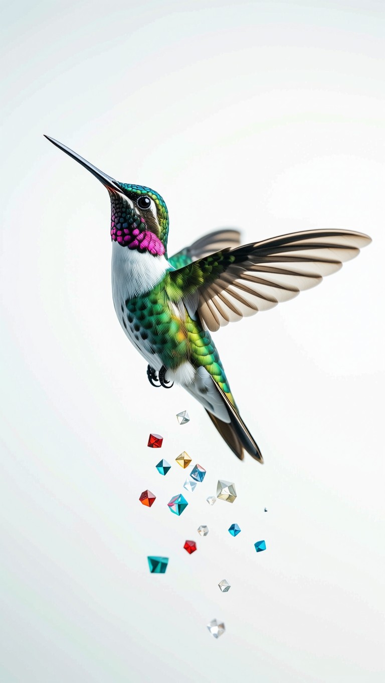 Hummingbird Geometry Free Geometric Hummingbird Ascending Image - Hummingbird, Bird ...