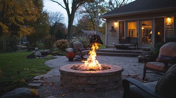 Free Cozy Fire Pit Image - Backyard, Fire, Dusk | Download at StockCake