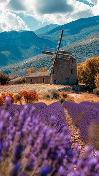 Free Lavender Field Windmill Image - Lavender, Windmill, Field ...