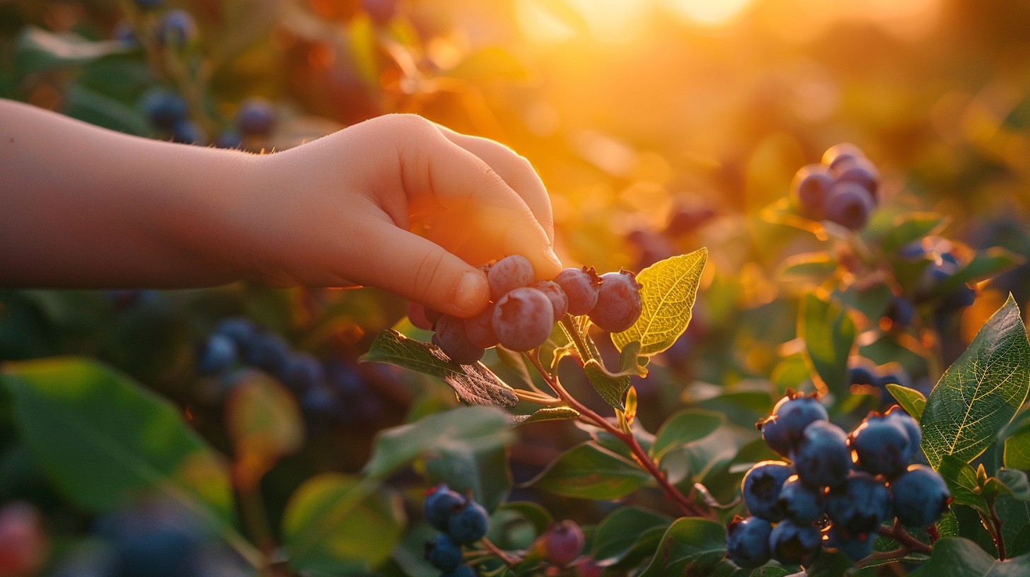 Free Sunset Berry Picking Image - Sunlight, Blueberries, Picking ...