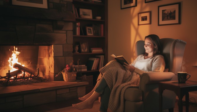 Fireside Rocking Chair Reading Free Fireside reading retreat Image - Cozy, Fireplace, Reading ...
