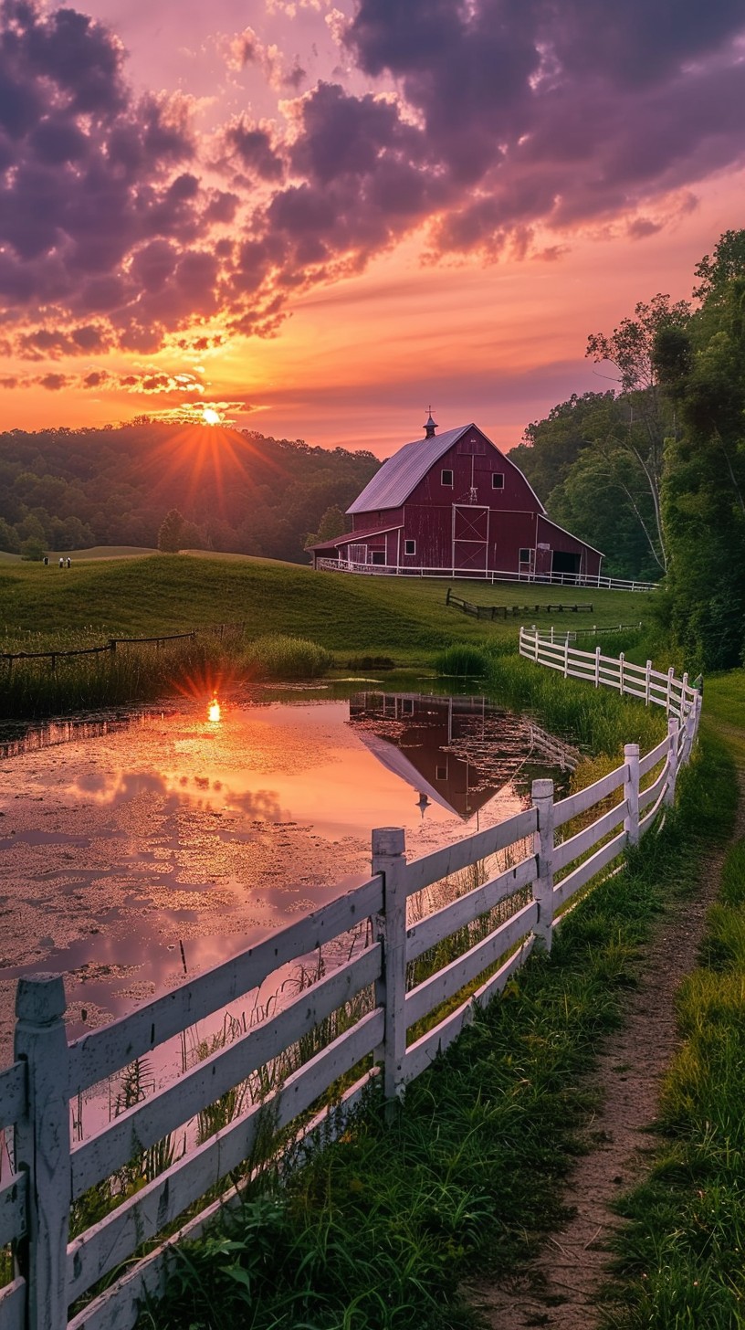 Free Sunset Farm Beauty Image - Sunset, Countryside, Serenity | Download at StockCake