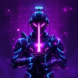 Free Neon Cyber Knight Image - Knight, Warrior, Cyberpunk | Download at ...