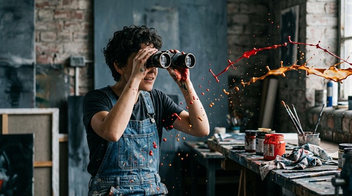Free Observing Creative Chaos Image - Binoculars, Paint, Splash ...
