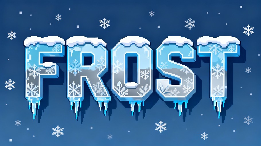 Free Crystalline Winter Text Photo - Winter, Frost, Pixel | Download at ...