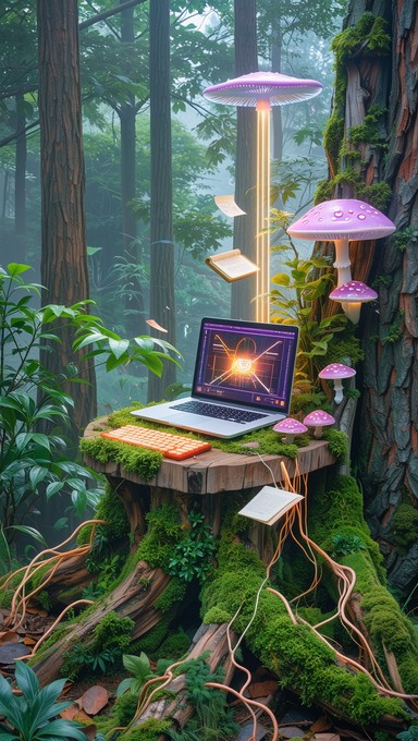 Forest Computer Tech Room Free Magical Forest Workspace Image - Fantasy, Workspace, Forest ...
