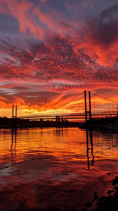 Free Sunset Bridge Reflection Image - Sunset, Bridge, Reflection ...