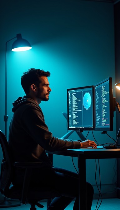 Free Midnight Tech Focus Image - Programmer, Coder, Developer ...