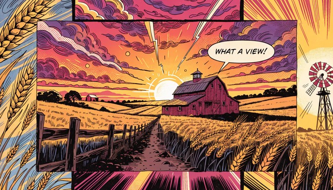 Free Comic Farmland Sunset Image - Comic, Farmland, Sunset | Download ...