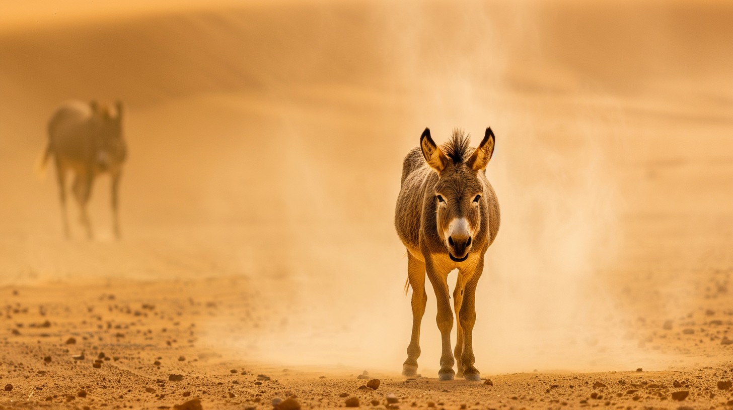 Free Desert Donkey Duo Image - Donkey, Desert, Dust | Download at StockCake