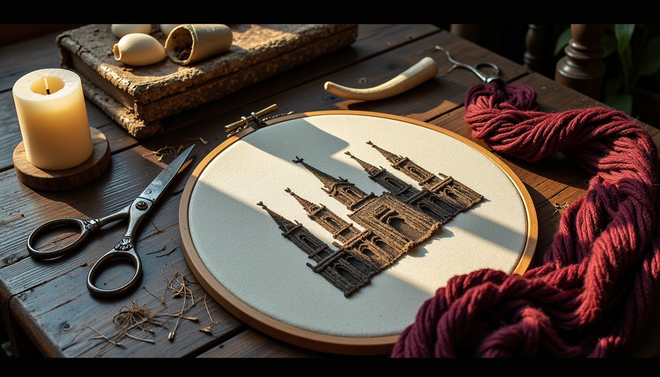 Free Gothic Cathedral Embroidery Image - Embroidery, Gothic, Cathedral ...