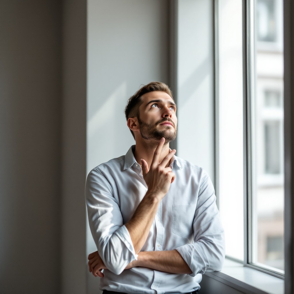Free Contemplating Future Plans Image - Thoughtful, Professional ...