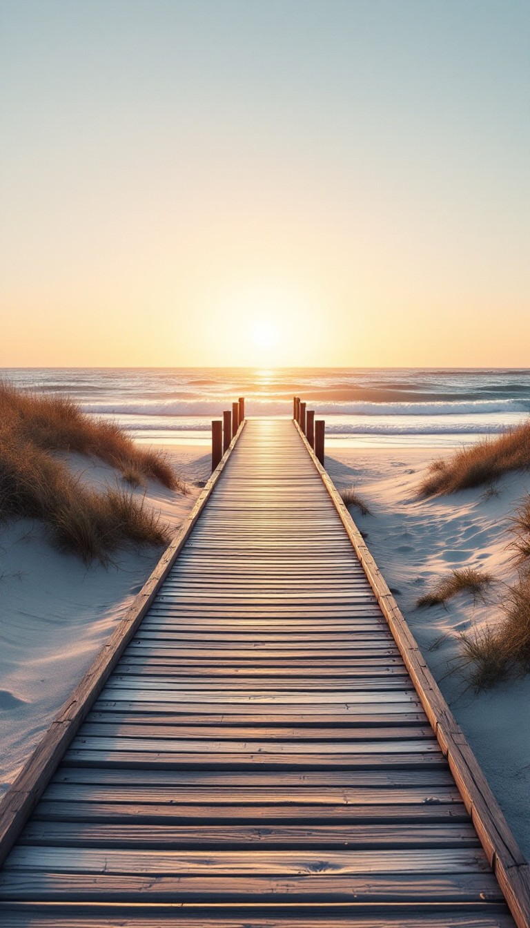 Download Sunset Boardwalk Path Image - Sunset, Boardwalk, Beach | StockCake