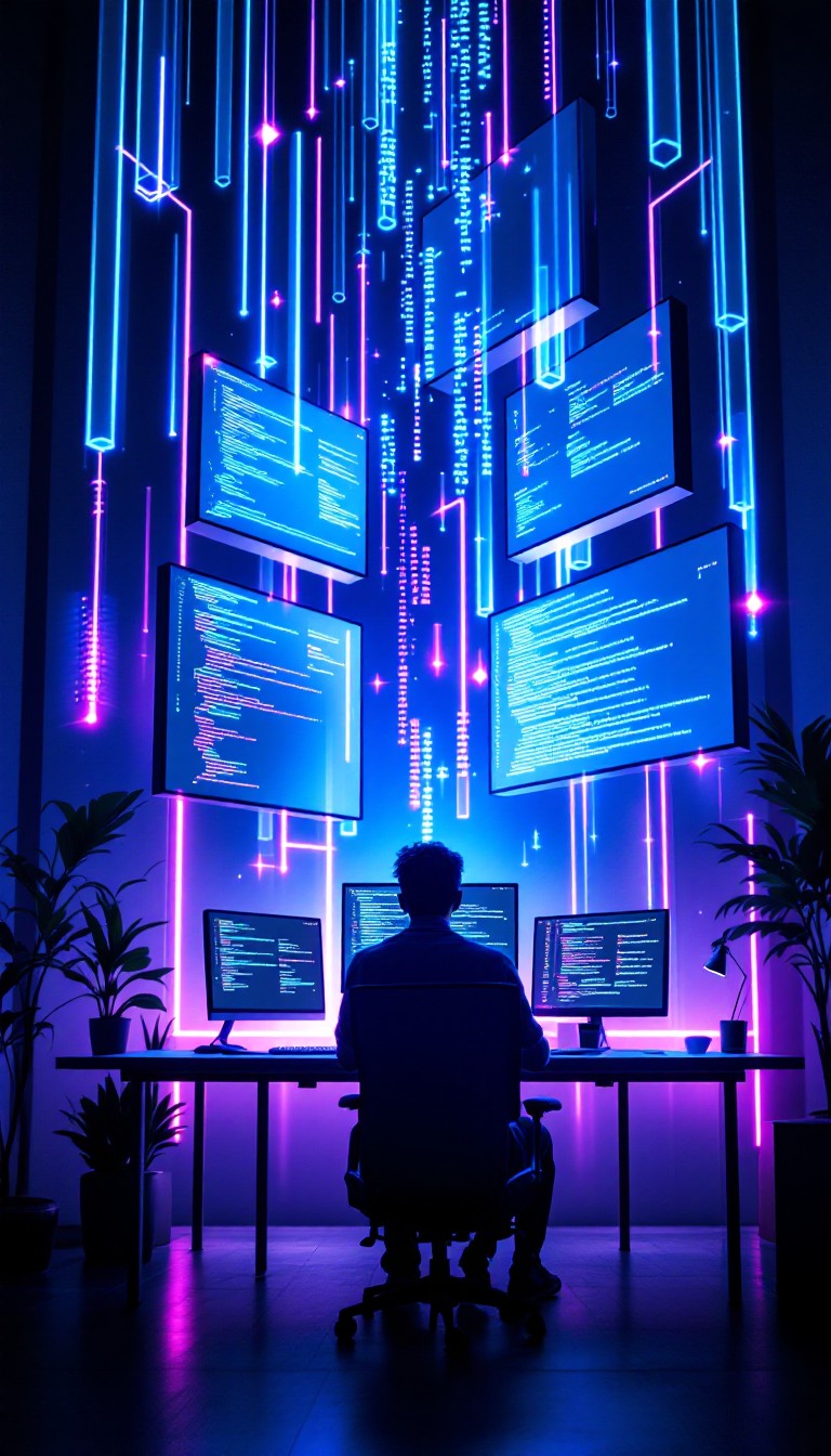 Free Future Coder Working Image - Cyberpunk, Programming, Coder ...