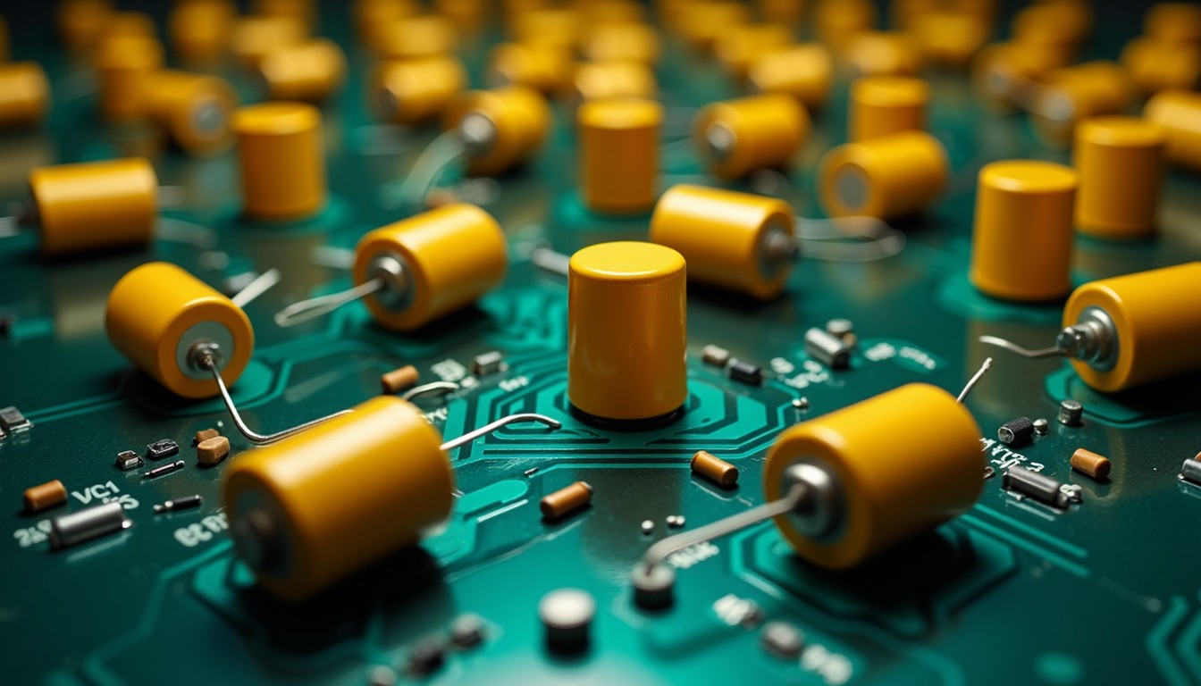 Free Yellow Electronic Symphony Image - Capacitors, Yellow, Circuit ...
