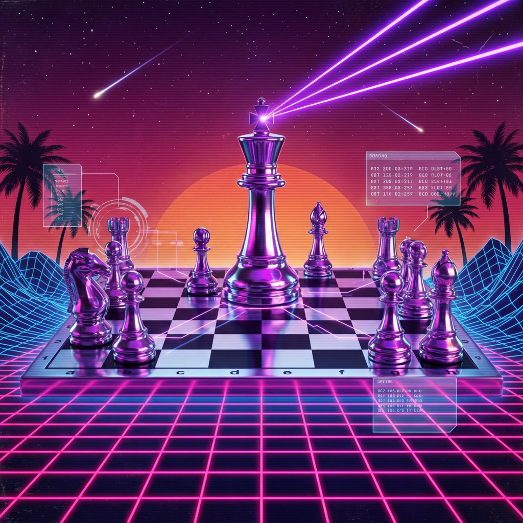 Free Synthwave Chess Strategy Image - Synthwave, Chess, Neon | Download ...