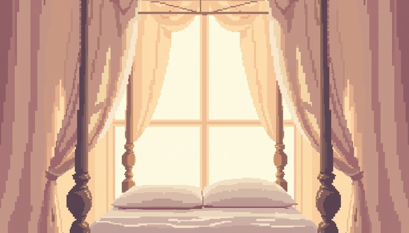 Free Dreamy Pixel Canopy Image - Pixel, Canopy, Bed | Download at StockCake