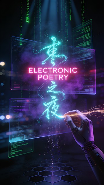 Advanced Technology Calligraphy Free Neon Digital Calligraphy Image - Cyberpunk, Neon, Holographic ...