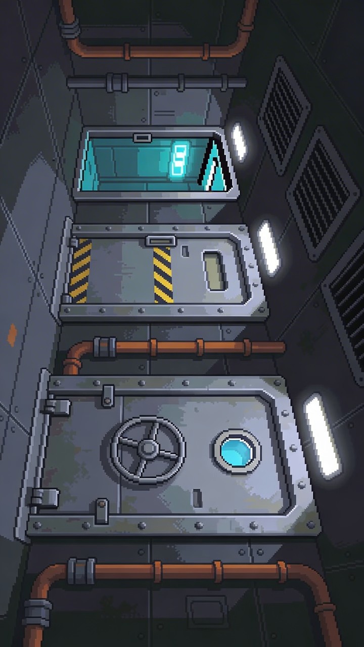 Free Industrial Security Corridor Image - Pixelart, Cyberpunk, Corridor ...