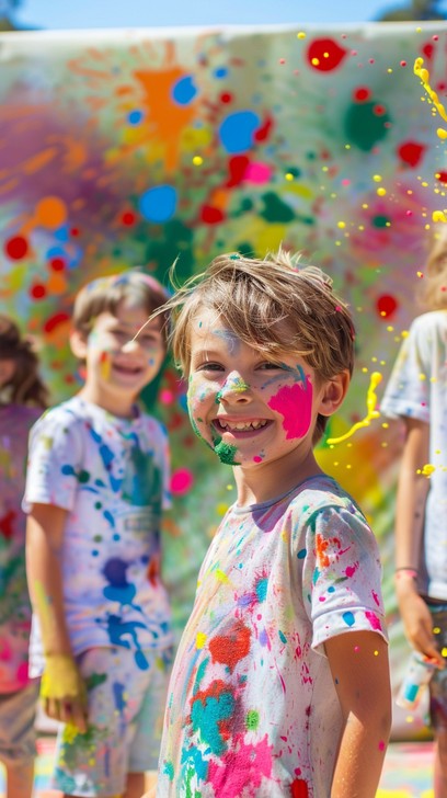 Free Joyful Color Play Image - Joy, Paint, Children | Download at StockCake