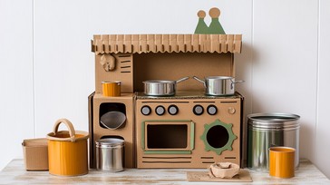 Free Cardboard play kitchen Image - Kitchen, Cardboard, Play | Download ...
