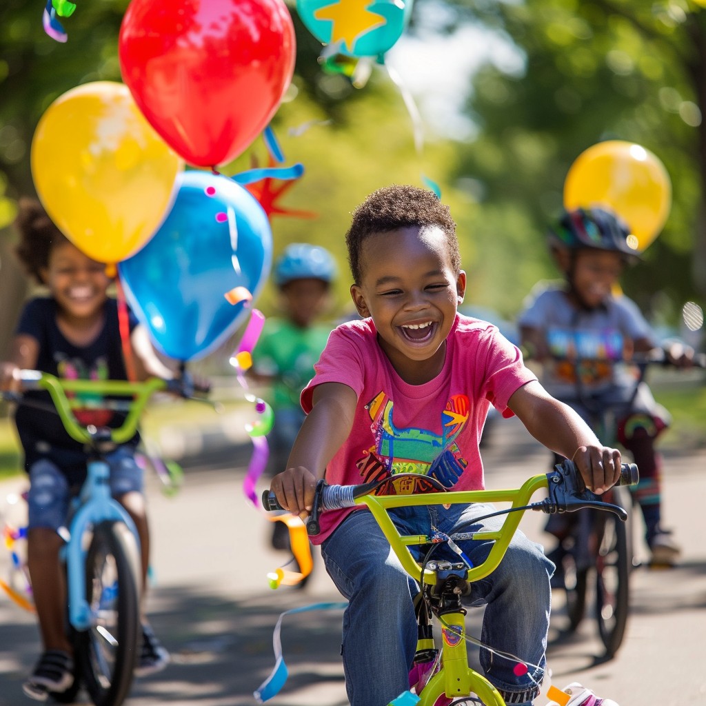 Free Joyful Bike Ride Image - Joy, Happy, Balloons | Download at StockCake