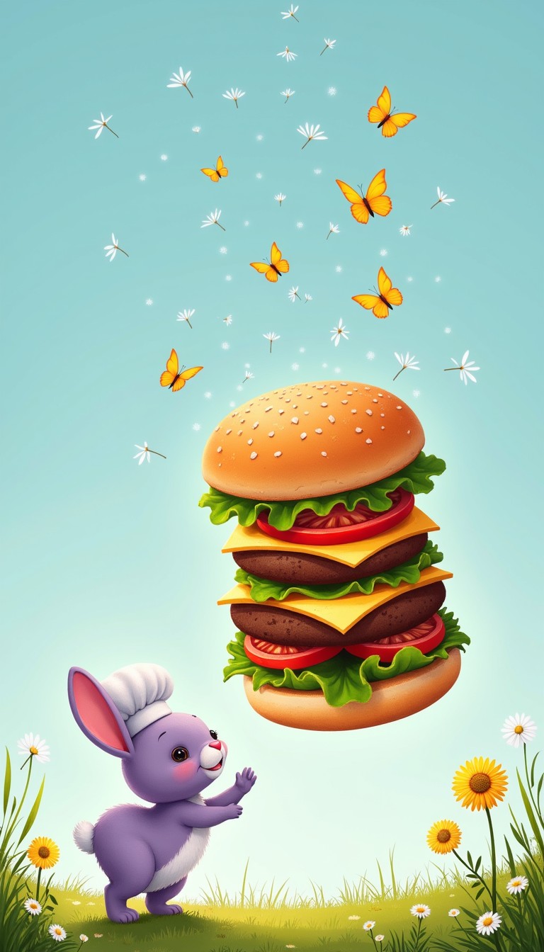 Free Bunny Meets Burger Photo - Bunny, Burger, Purple | Download at ...