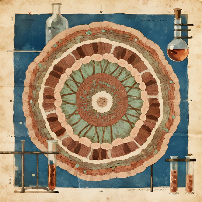 Ancient Cellular Design Free Vintage Cell Division Image - Cellular, Vintage, Scientific ...