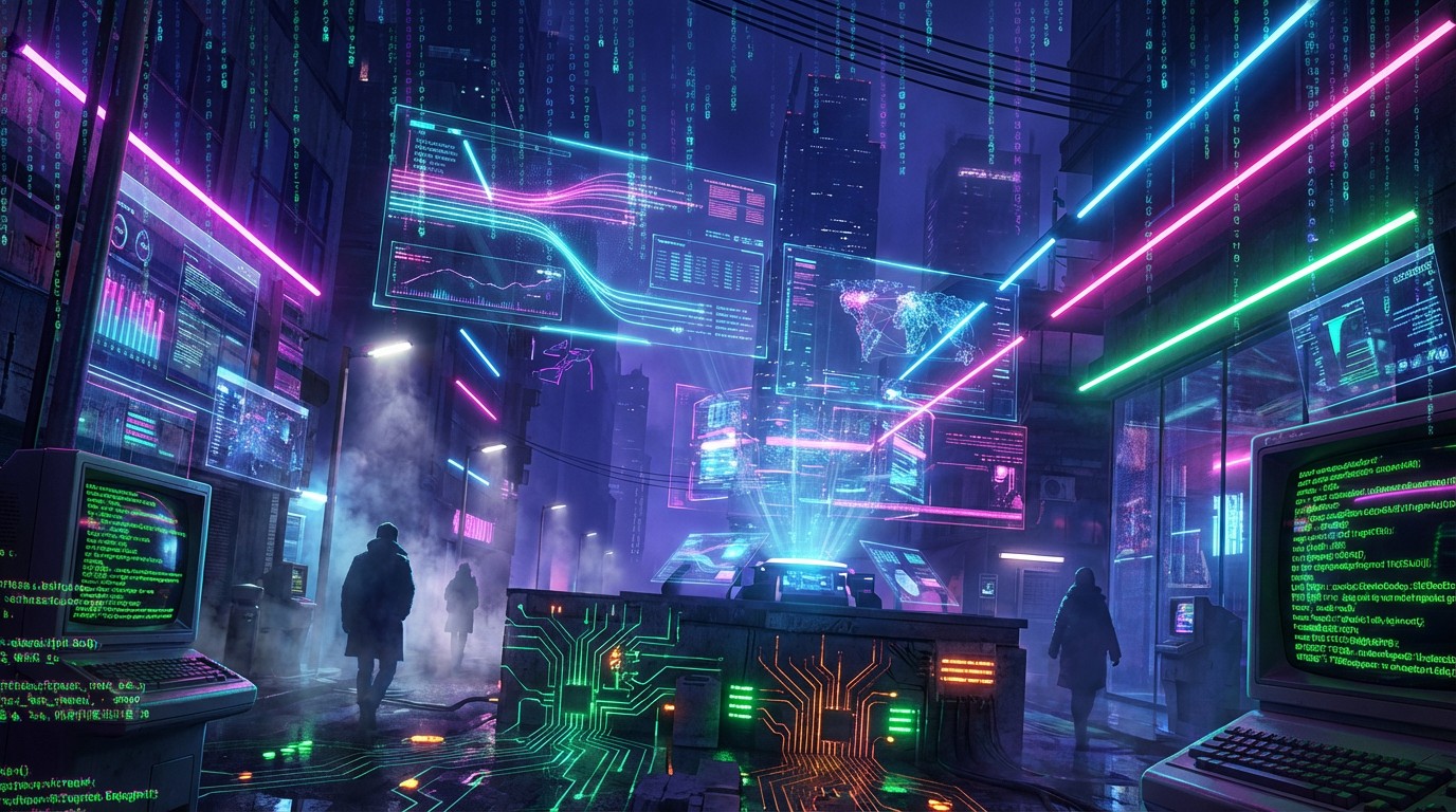 Free Neon Cyberpunk Future Image - Cyberpunk, Neon, Holographic ...