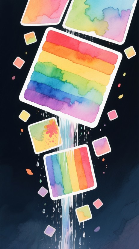 Free Cascading Rainbow Squares Image | Download at StockCake