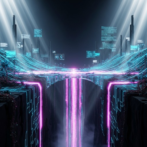 Translucent Colored Bridge Free Cyber Waterfall Bridge Image - Cyber, Digital, Ravine | Download ...