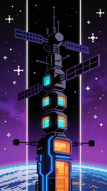 Free Pixel Space Tower Image - Pixel, Space, Station | Download at ...
