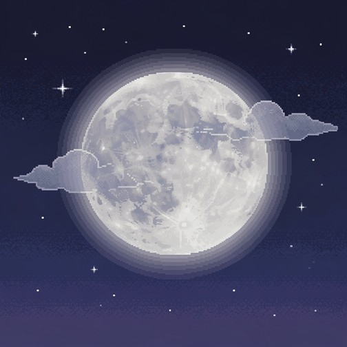 Free Pixel Moon Night Image - Pixelart, Moon, Stars | Download at StockCake
