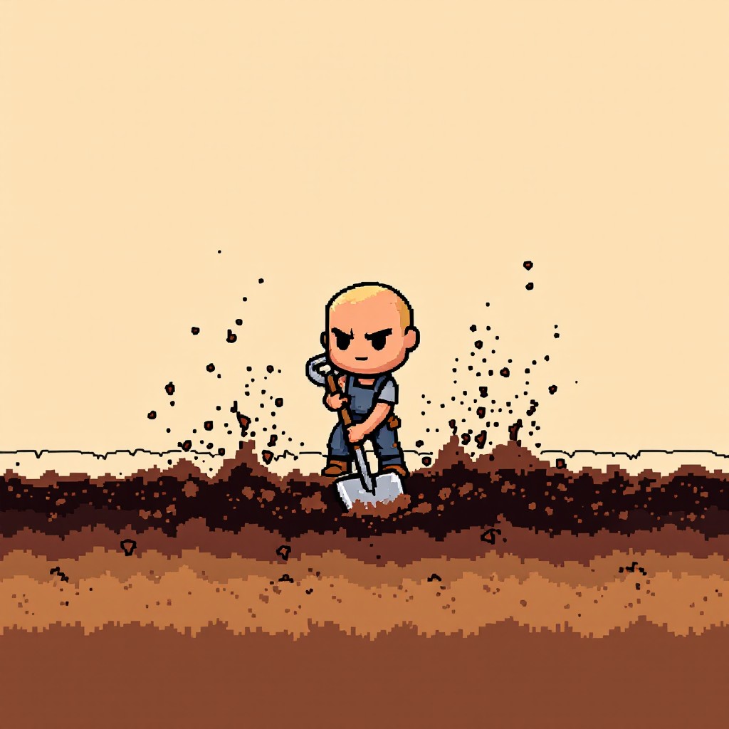 Free Pixel Digger Working Image - Pixel, Digging, Shovel | Download at ...