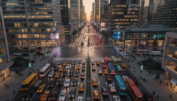 Free Urban Traffic Flow Image - Aerial, Intersection, Traffic ...