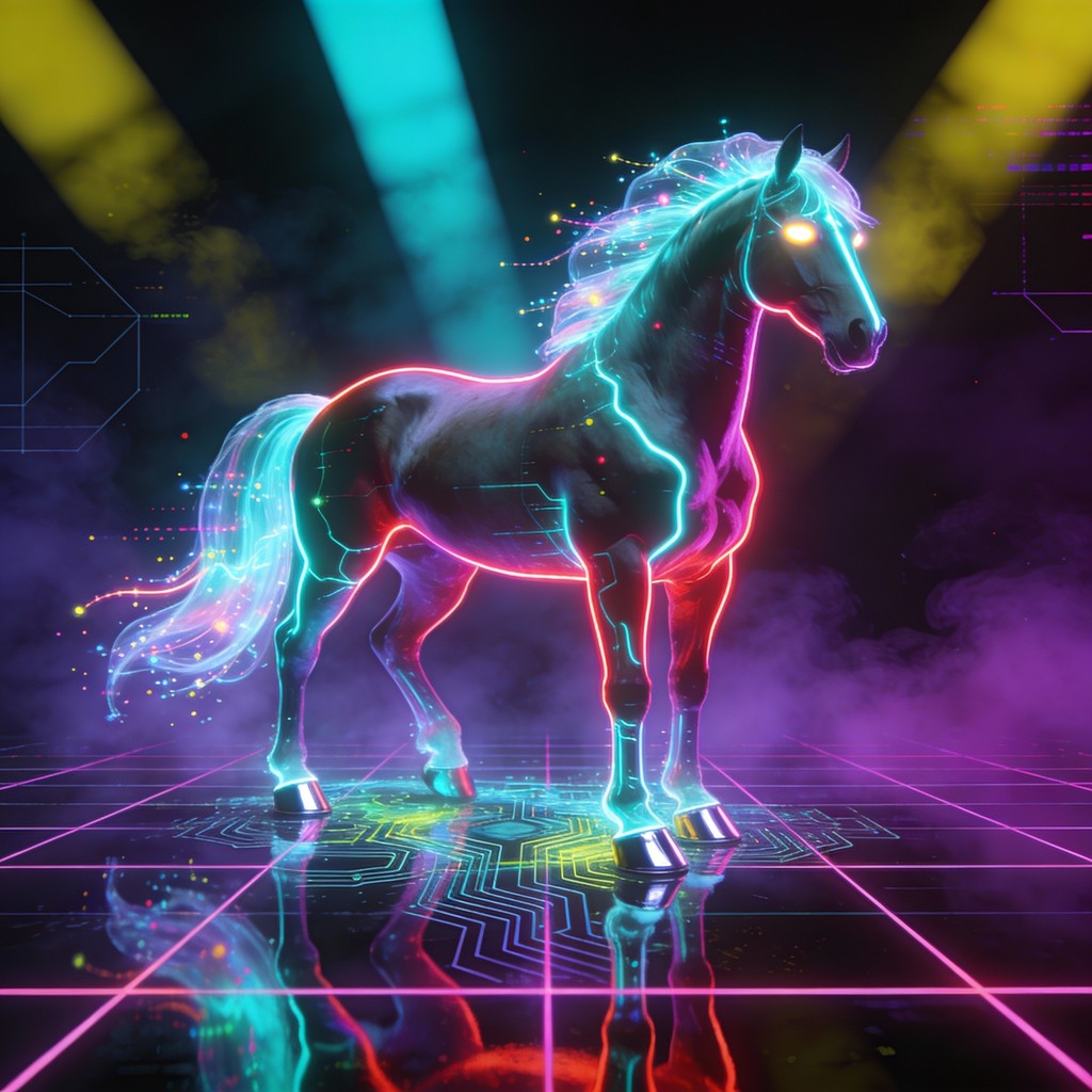 Free Neon Cyberpunk Horse Image - Horse, Cyberpunk, Neon | Download at ...