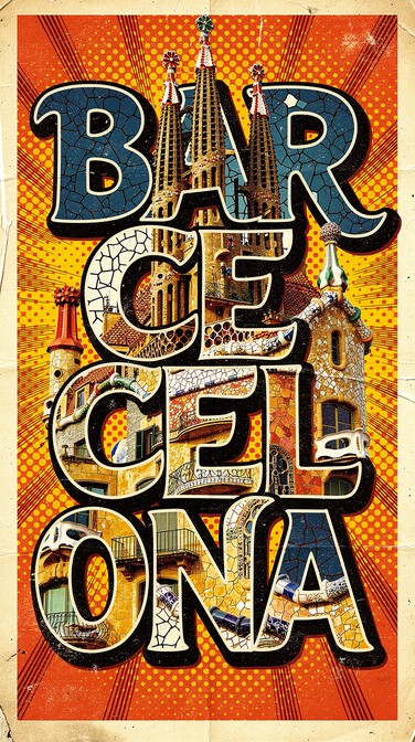 Free Barcelona Typography Explosion Image - Barcelona, Typography ...