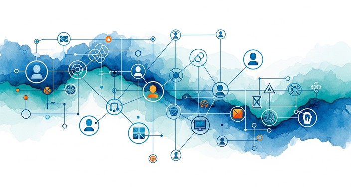 Free Connected Data Ecosystem Image - Watercolor, Digital, Connectivity ...