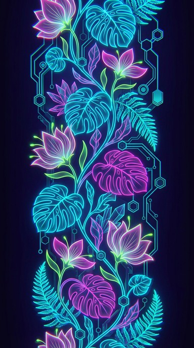 Free Neon Botanical Paradise Image - Neon, Botanical, Pattern ...