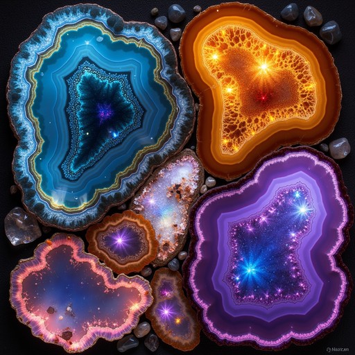 輝く鉱物のシンフォニーの画像をダウンロード - 瑪瑙, アメジスト