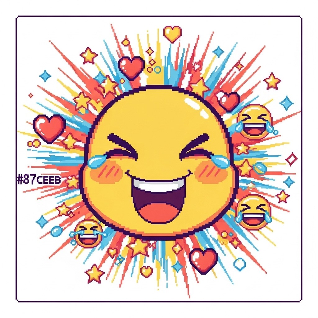 Free Pure Joy Explosion Image - Joy, Emoji, Pixel | Download at StockCake