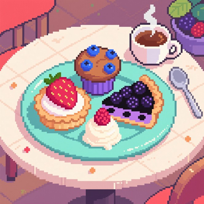 Free Sweet Pixel Treats Image - Pixel, Dessert, Berries | Download at ...