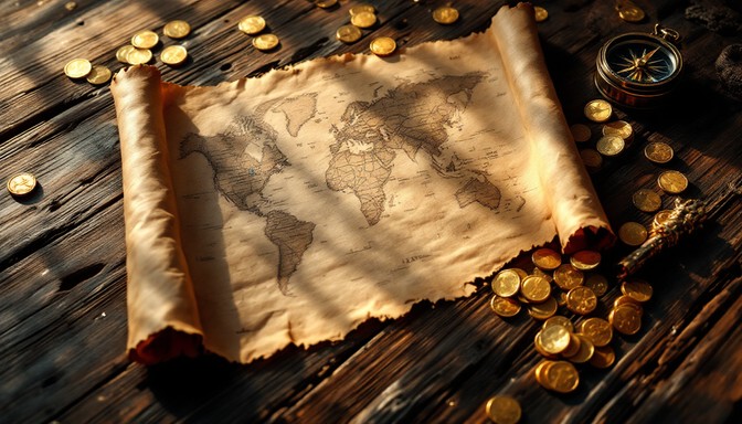 Free Ancient Treasure Map Photo - Treasure, Map, Coins | Download at ...