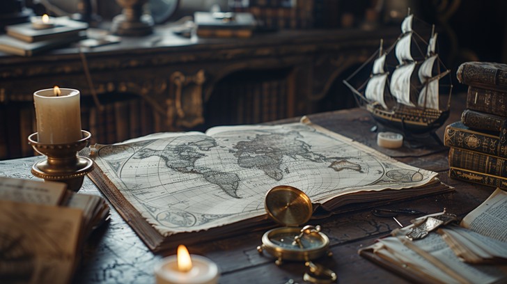 Free Vintage Map Exploration Image | Download at StockCake